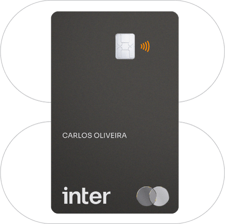 Cartão Black Inter com símbolo mastercard