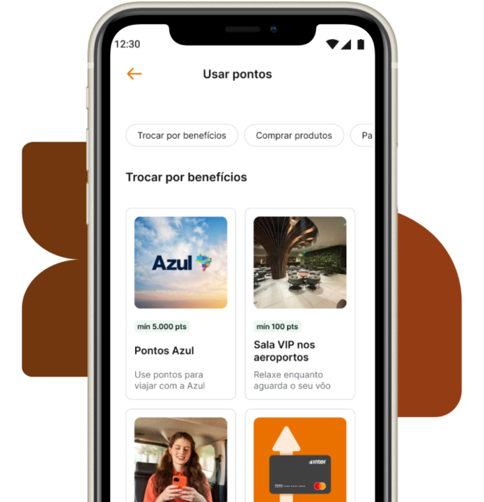 Aplicativo do Inter exibindo benefícios do cartão